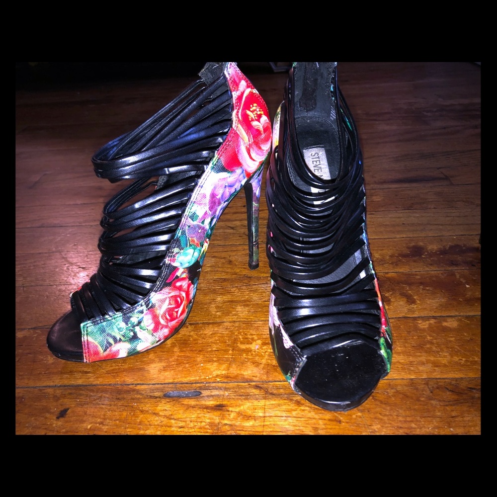 steve madden floral strap heels